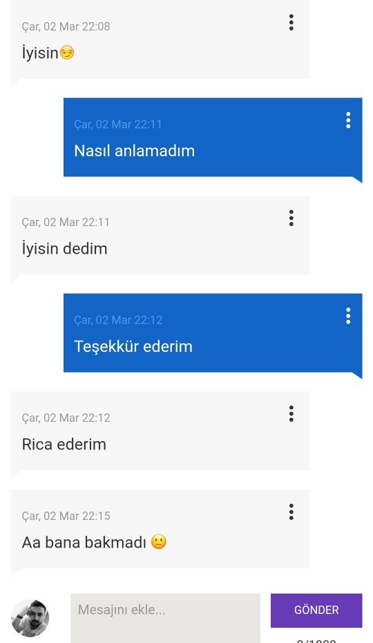 En son ne mesajı aldınız?