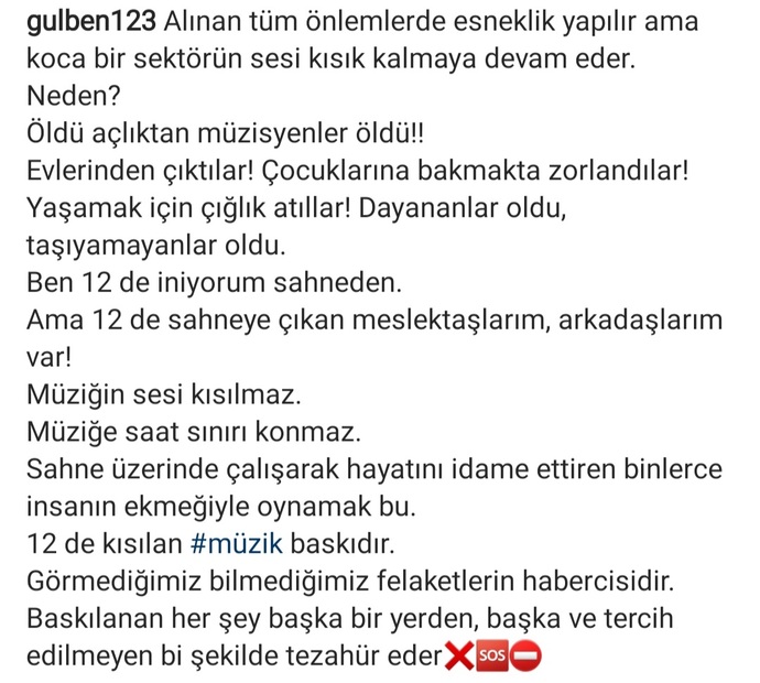 Gülben Ergen canlı müzik kısıtlamasına isyan etti! Müsisyenler açlıktan öldü! dedi. Sizce haklı mı?