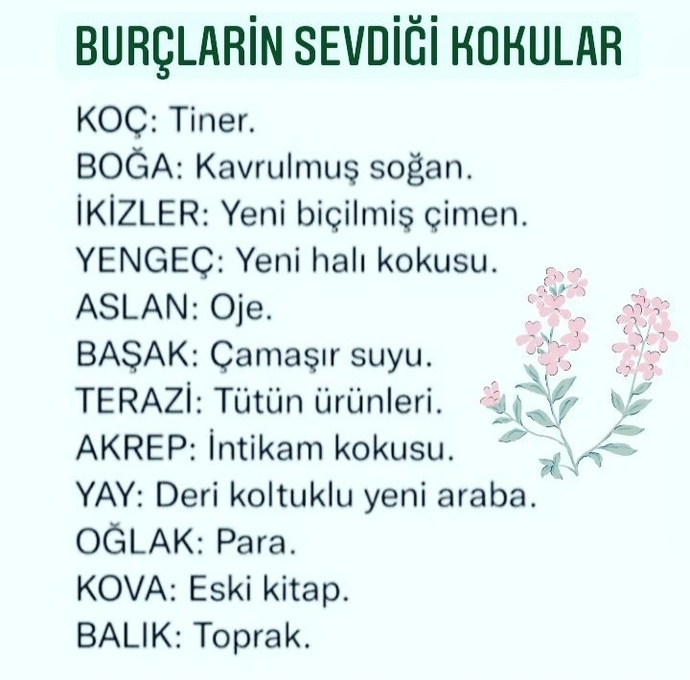 Burcunuzun en sevdiği koku nedir☺️?