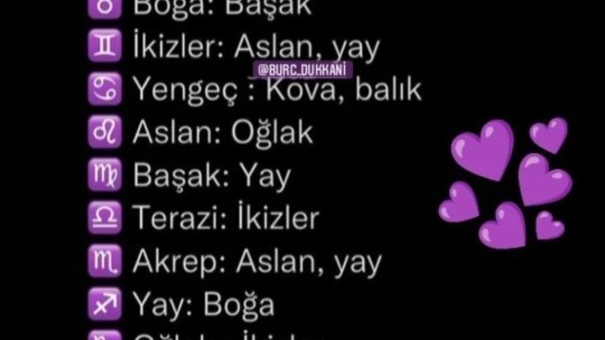 Senin burcunun aklında hangi burç var?