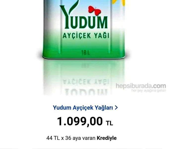 18 litre ayçiçek yağı, 36 ay taksit imkanı ile satışa çıktı. Bu konuda ne düşünüyorsunuz?