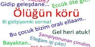 Doğup büyüdüğünüz toprağın, yerel konuşma tarzını içeren bir cümle yazar mısınız?