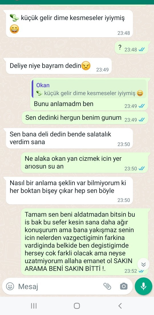 Kadinlar gununde ayrilik?