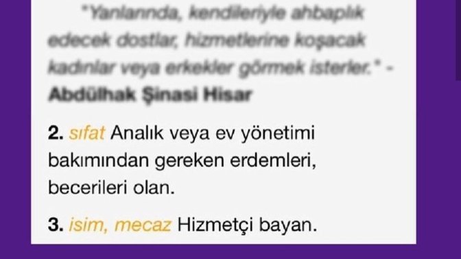 Türk Dil Kurumu "kadın" kelimesini neden cinsiyetçi bir dille açıklamış olabilir ?