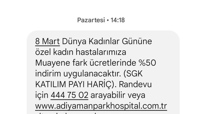 Kızlar, 8 Mart  Dünya kadınlar gününde indirim vardı, indirim için hastaneye gittiniz mi?