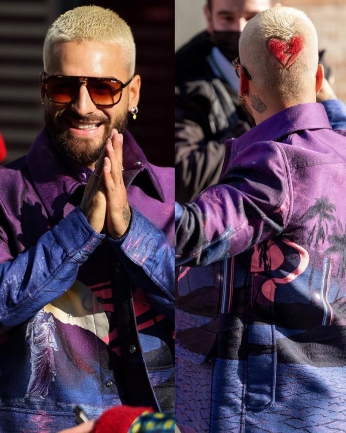 Maluma saçını kırık kalp emojisi şeklinde boyattı. Kafanıza hangi emojiyi yaptırmak isterdiniz😂?