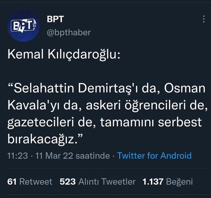 Kılıçdaroğlunun bu açıklamaları hakkında ne düşünüyorsunuz?