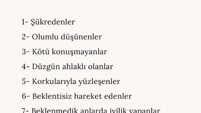 Kaliteli insan sınıfına dahil olduğunu düşünüyor musun, düşününmüyorsan eğer eksikliklerini gidermek için çabalıyor musun?