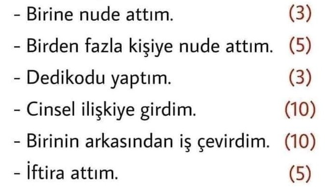 Bir aylık günah metreye göre kaç puana sahipsin?