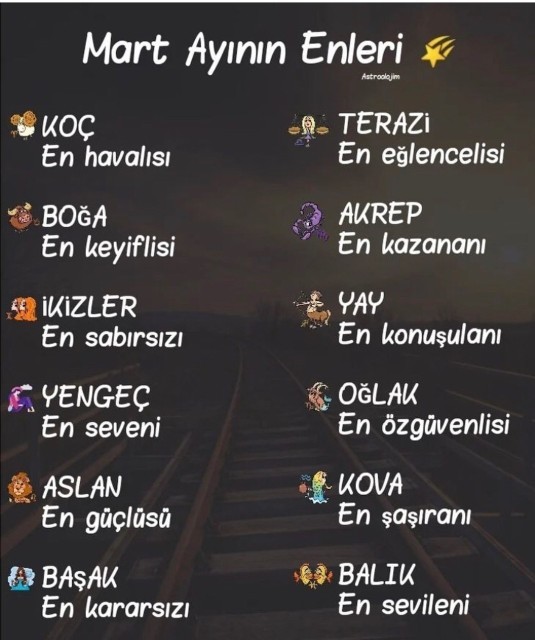Mart ayının enlerine göre sen nesin?