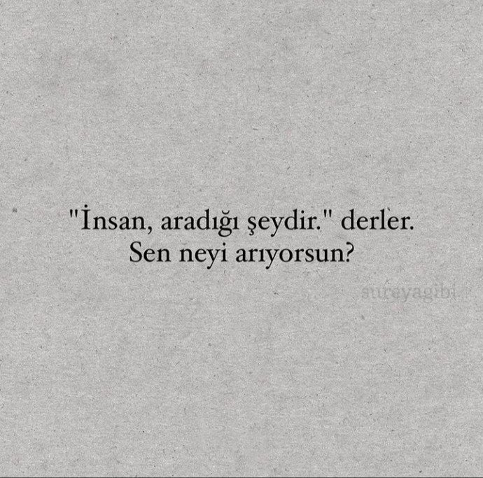 Bu hayatta neyi arıyorsunuz?