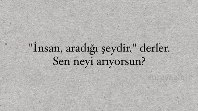 Bu hayatta neyi arıyorsunuz?