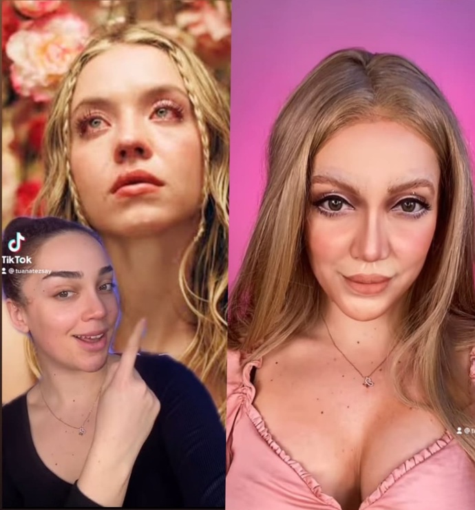 Sosyal medya fenomeni Tuana Tezsay Euphoria-Cassie makyajı yaptı. Sizce benzemiş mi?