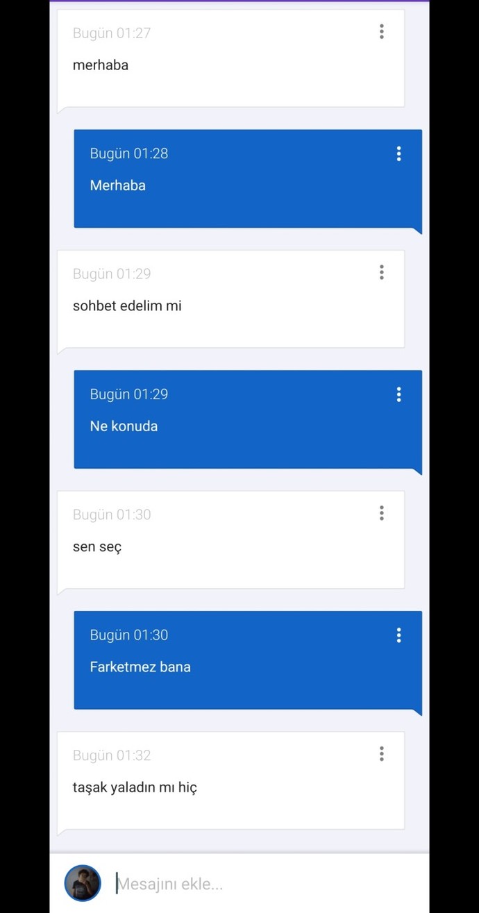 Selam, merhaba gibi sıradan mesajlara cevap vermeyen bir ben miyim ya?
