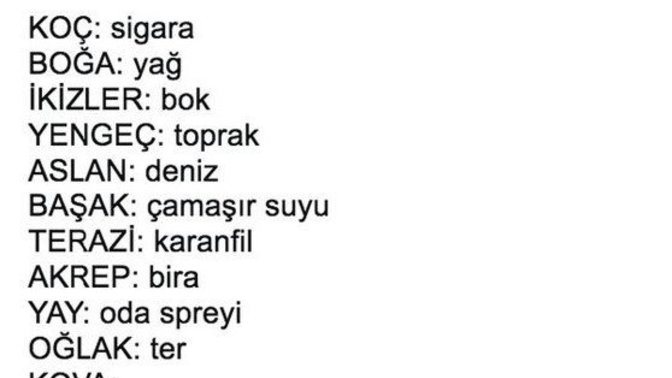 Burçlar bir koku olsaydı ne olurdu :> :>?