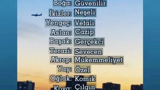 Tek kelimeyle burcunu nasıl tanımlarsın?