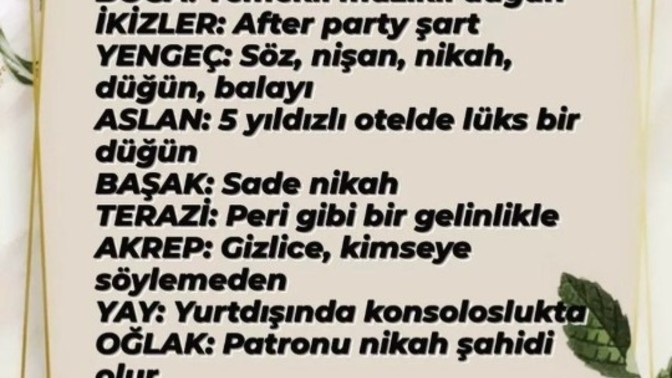 Nasıl bir evlilik planın var peki?