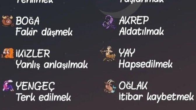 Burcuna göre en büyük korkun ne?