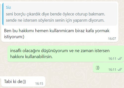 En son aldığın mesaj neydi?