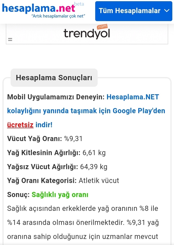 Vucud yağ oranınızı öğrenmek istermisiniz?
