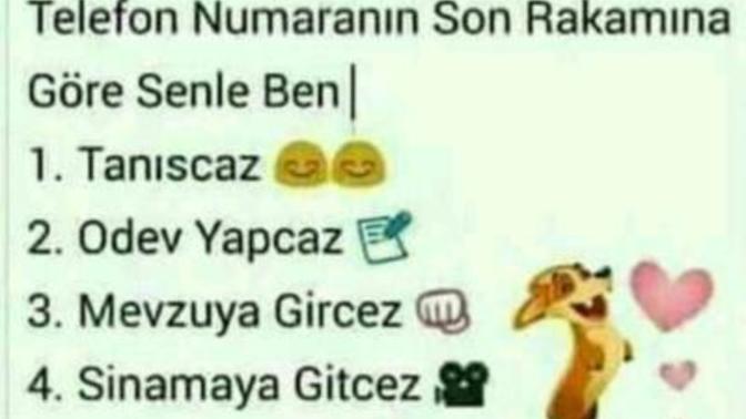 Telefon Numaranın Son Rakamına Göre Senle Ben?