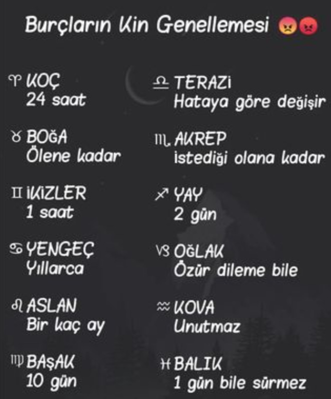 Burcuna göre ne kadar süre kin tutarsın?