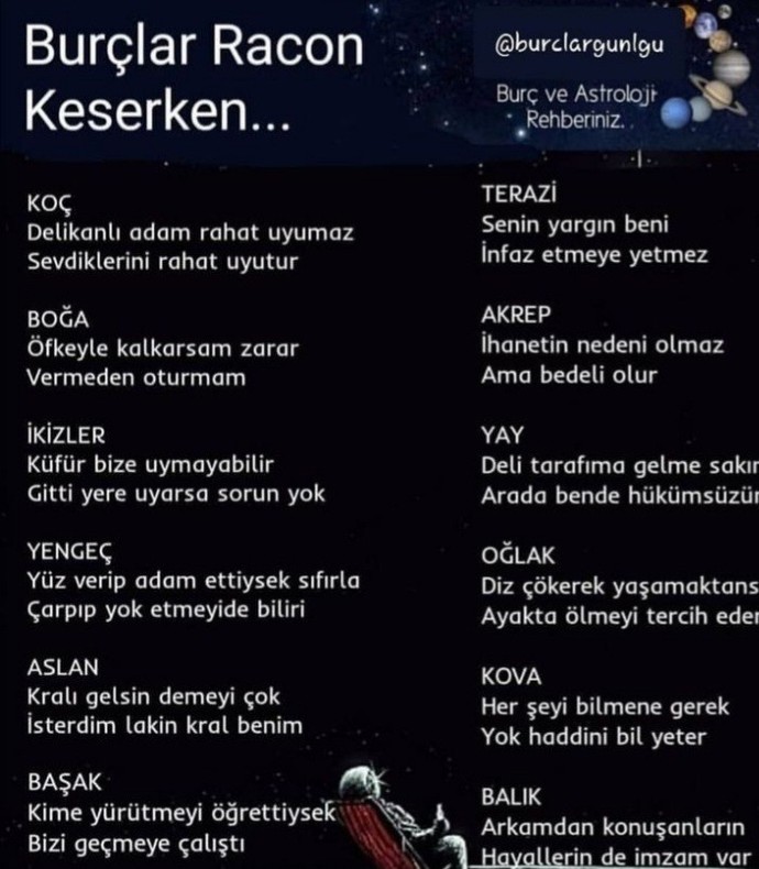 Burcuna göre nasıl racon kesersin?