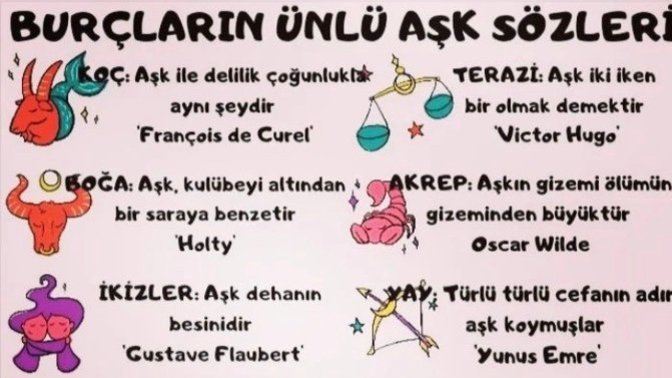 Burcunuza göre aşk sözünüz nedir?