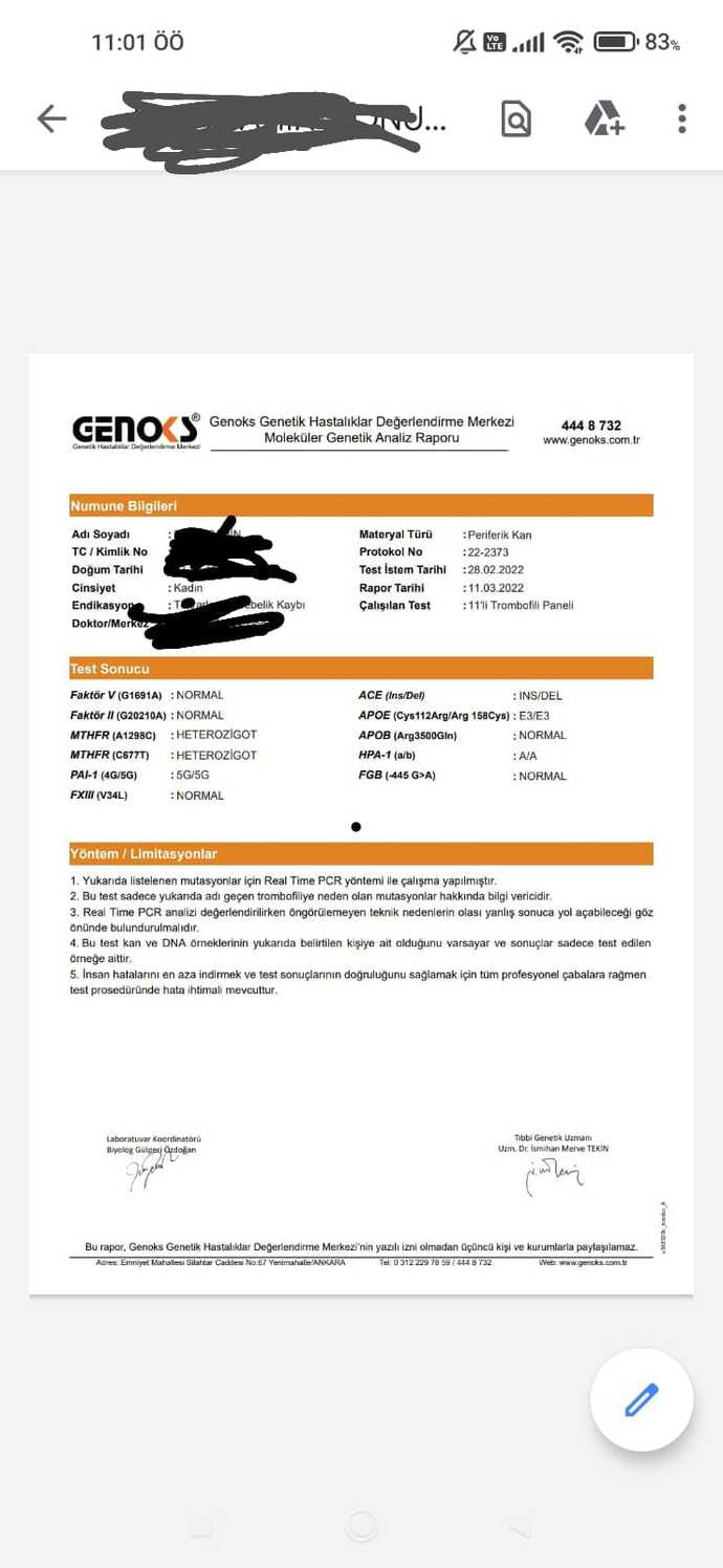 Arkadaşlar eşimin tıbbi genetik sonuçlarında heterozigot varyantı çıktı konu hakkında bilgisi olan yardımcı olabilir mi?