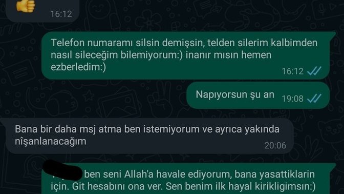 Sevdiğim beni whatsapp' tan engelledi?