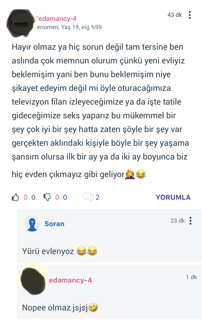 Hayalinizdeki kişi ile evlenseniz her gün seks yapar mısınız?
