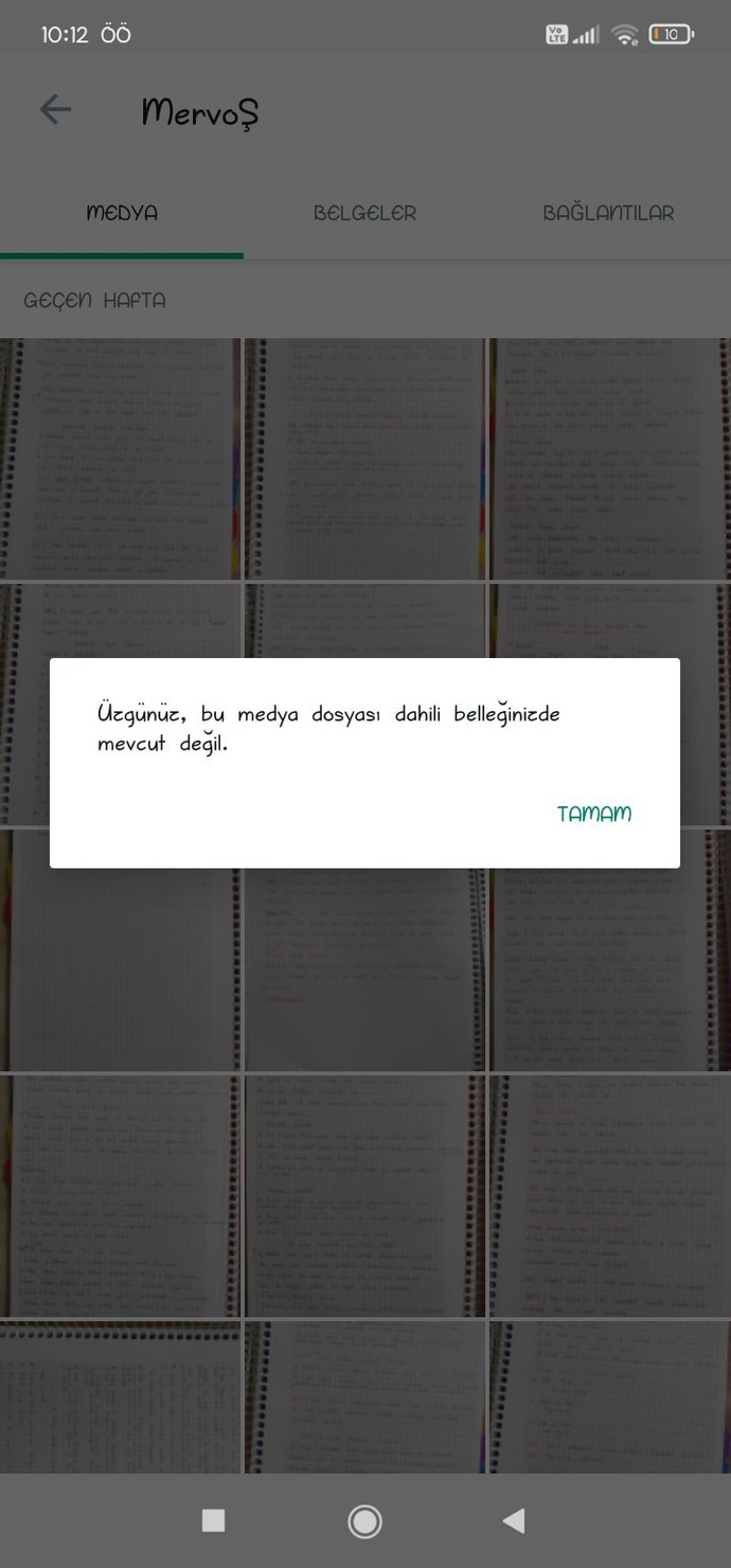 Whatsapta başkasına attığım dosyalar açılmıyor?