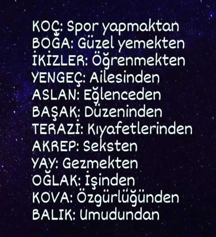 Burcunuza göre si̇z neyden vazgeçemi̇yorsunuz?