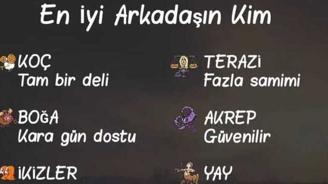 Burcunuza göre sizin en i̇yi arkadaşınız kim?