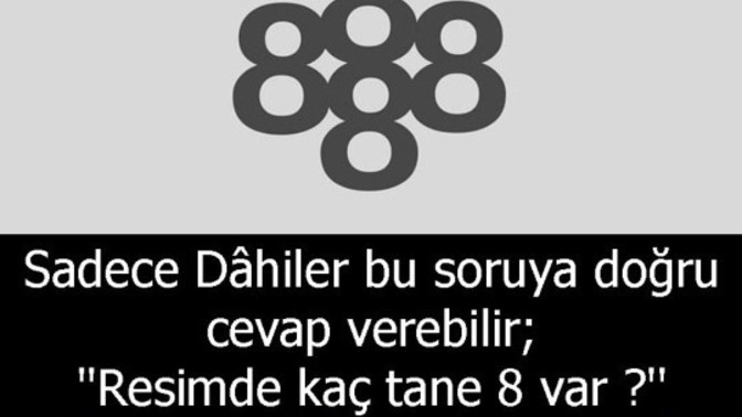 Görselde kaç tane 8 var?