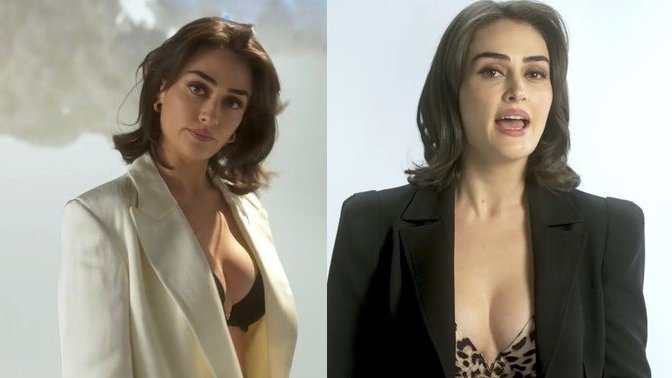 Victoria's Secret reklamında sütyen üstüne ceket giyen Esra Bilgiç sizce de çok komik olmamış mı😂?