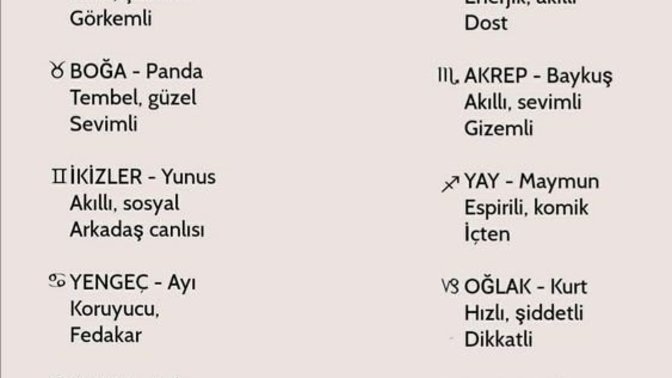 Burcunuz hangi hayvanla eşleşiyor?