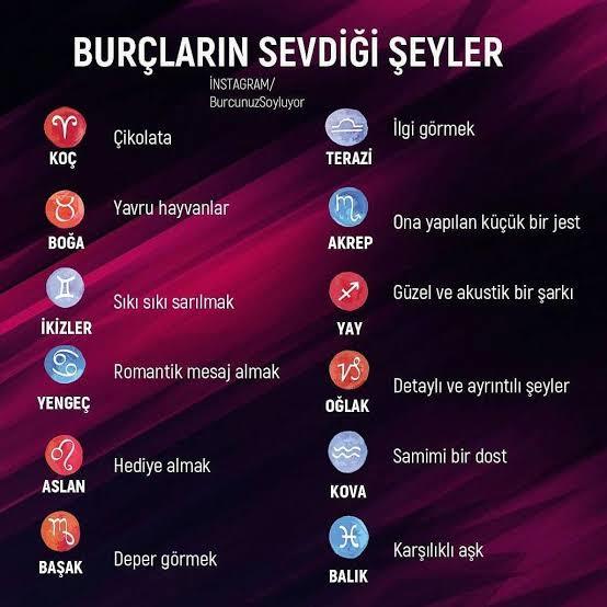 Burcuna göre en sevdiğin şey hangisi?
