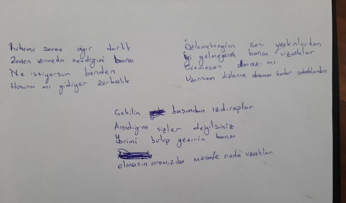 Yazdınız mı kimseye şiirler?