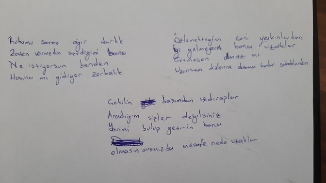 Yazdınız mı kimseye şiirler?