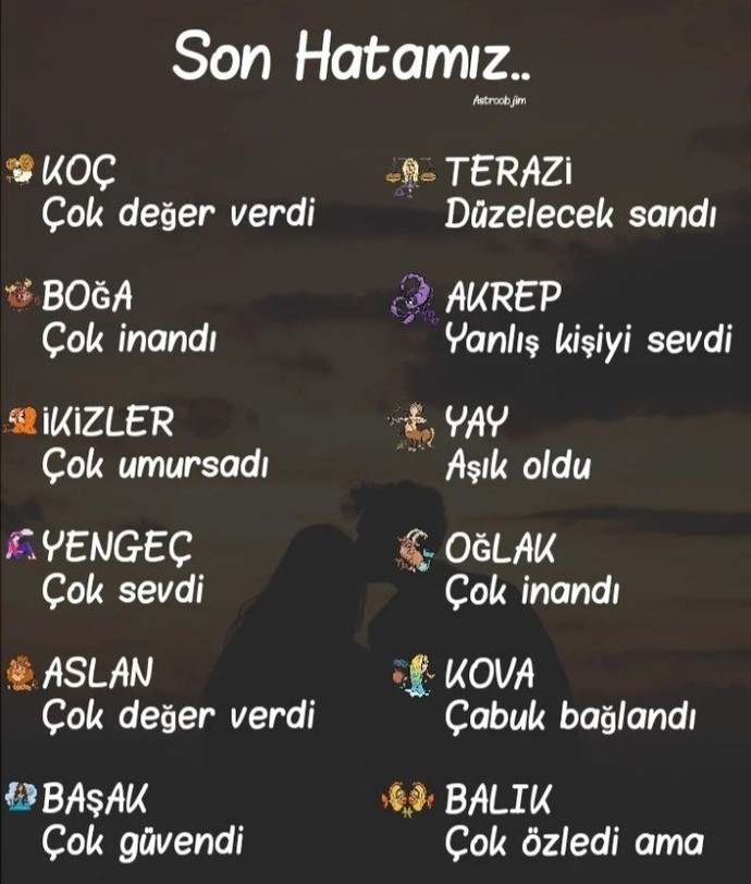 Burcuna göre son hatan ne?