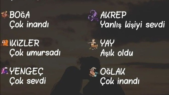 Burcuna göre son hatan ne?