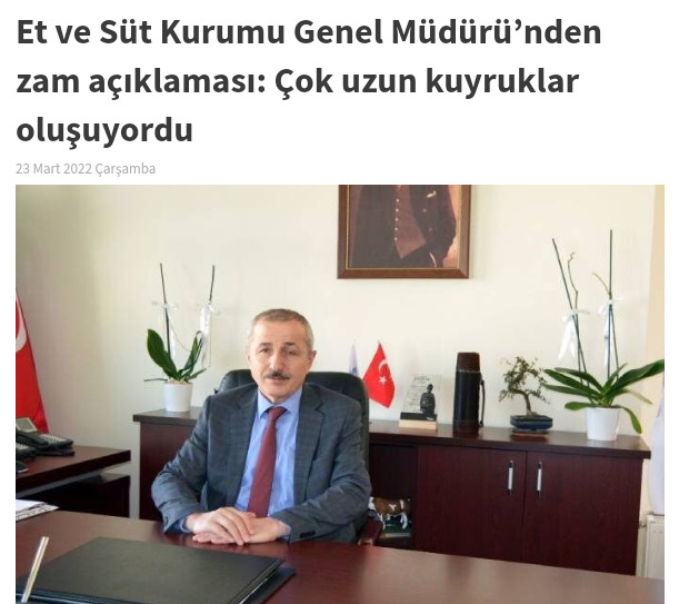 Et ve Süt Kurumu Genel Müdürü’nden zam açıklaması! Kuyruk olmasın diye zam yapılır mı?