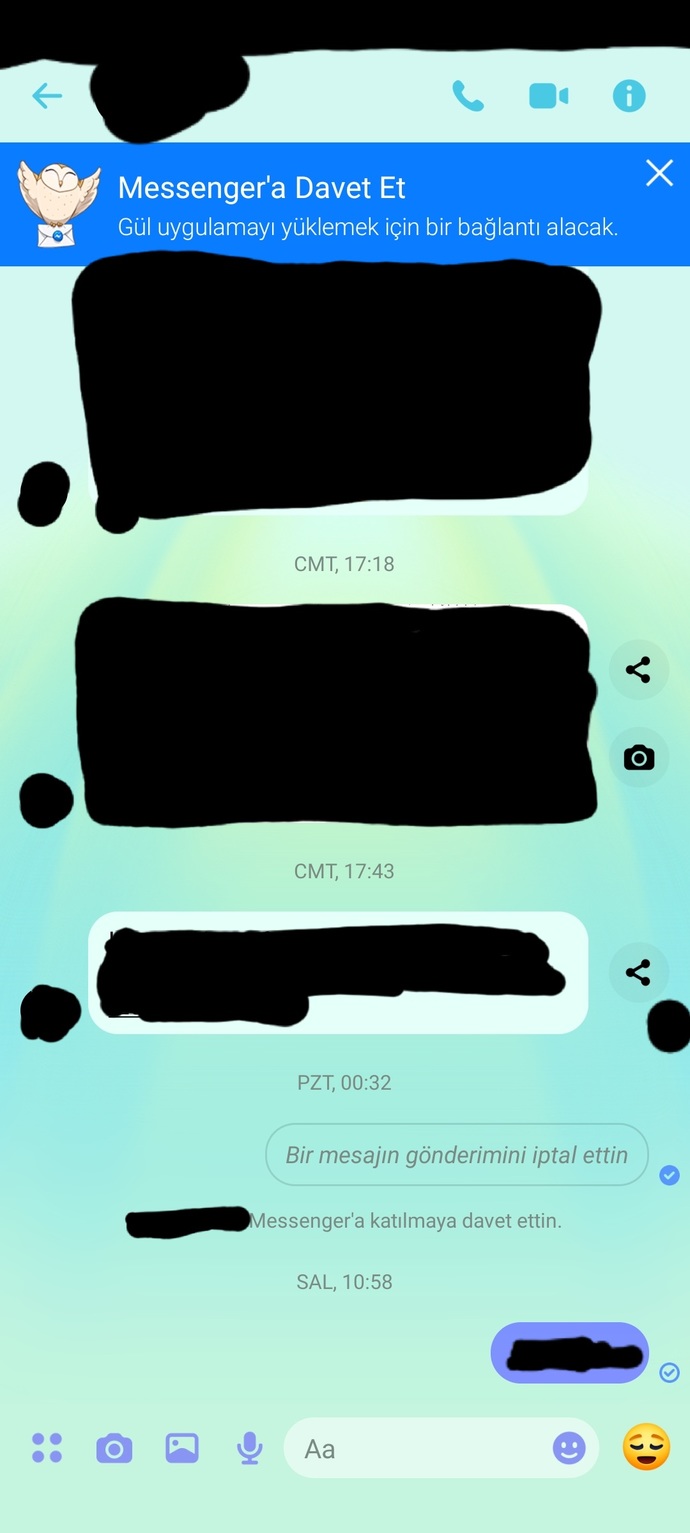 Mesajım gitmemiş mi?
