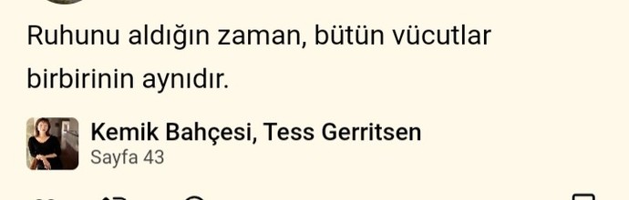 En sevdiğiniz kitabı ve içinden en sevdiğiniz bir cümleyi yazar mısınız?