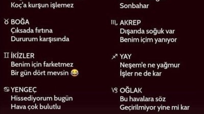 Burcunun havası nasıl bakalım?