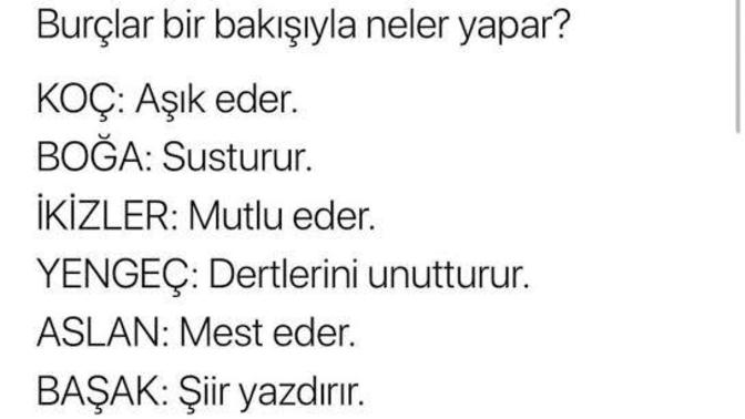 Burcuna göre bir bakışınla ne yaparsın?