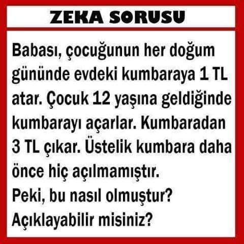 Hadi zeka sorusu bulalim kim daha zeki gorelim?
