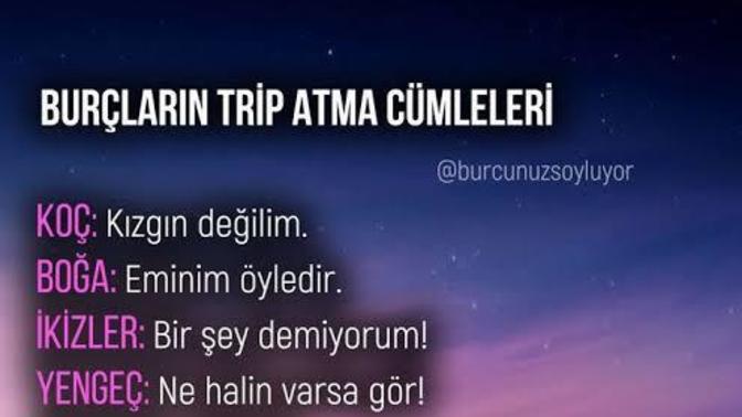 Burcuna göre trip atma cümlen ne?