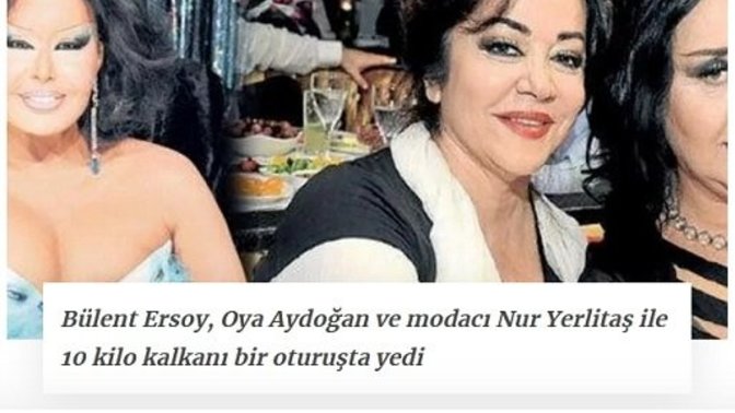 Bülent Ersoy ve Oya Aydoğan bir oturuşta on kilo kalkan yedi! Sen kaç kilo yersin?